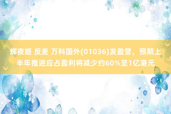 辉夜姬 反差 万科国外(01036)发盈警，预期上半年推进应占盈利将减少约60%至1亿港元