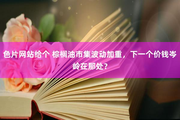 色片网站给个 棕榈油市集波动加重，下一个价钱岑岭在那处？